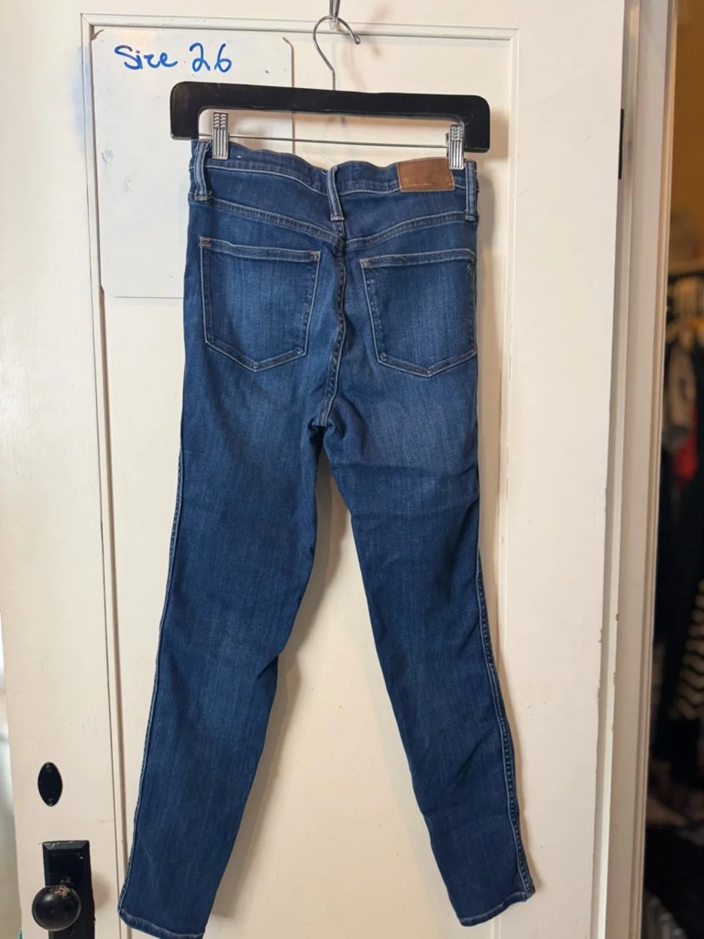 Madewell High-Rise Skinny Jeans in Dark Blue Wash